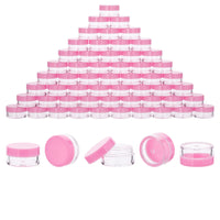 60Pcs 3 Gram Plastic Cosmetic Containers with Lids for Lotion Creams Toners Lip Balms Makeup Samples Jars BPA free (3g-60pcs pink)